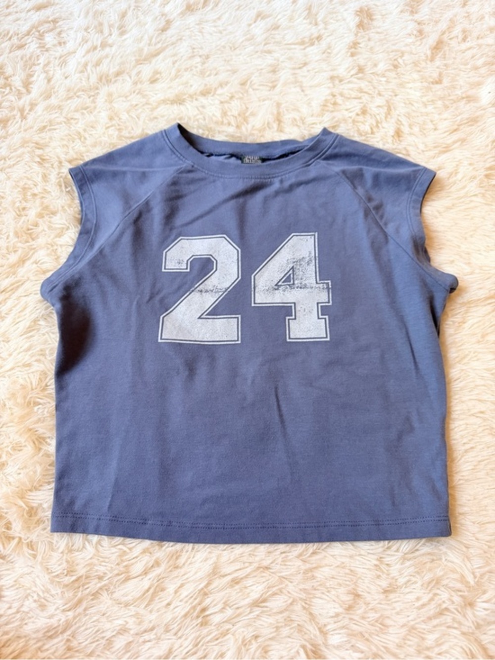 Wild Fable Blue Crop Tank with White '24' Graphic